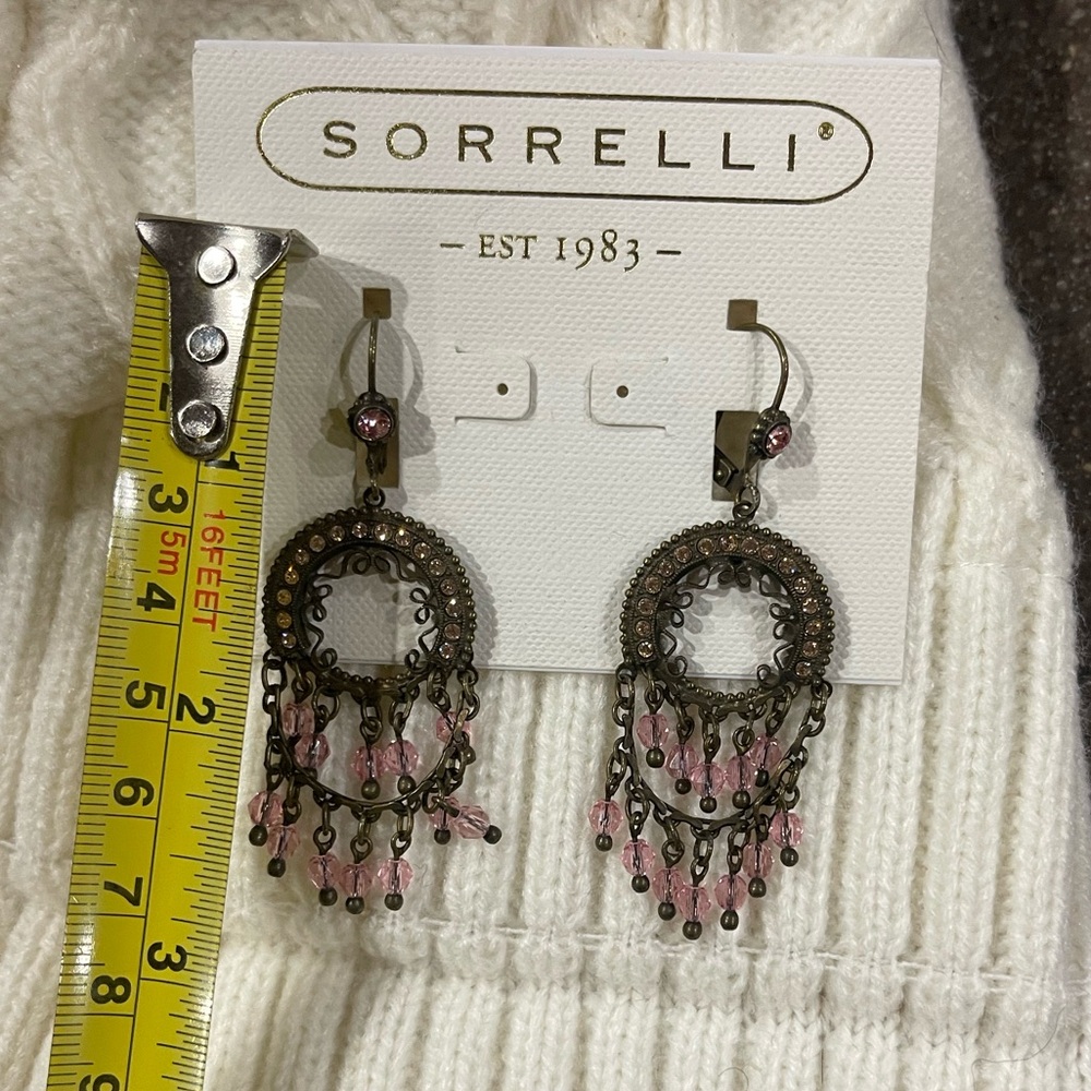 Sorrelli Pink Chandelier Earrings with Crystal Accents - Picture 3 of 3